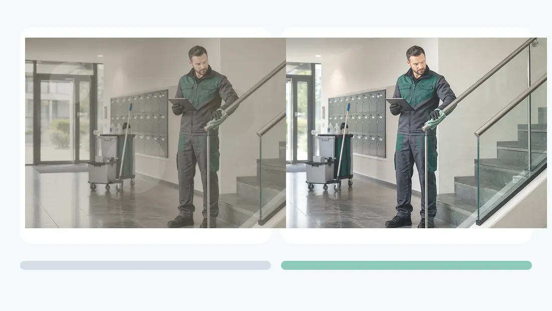 Vorher-Nachher Servicebild für Facility- und Immobilienservice
